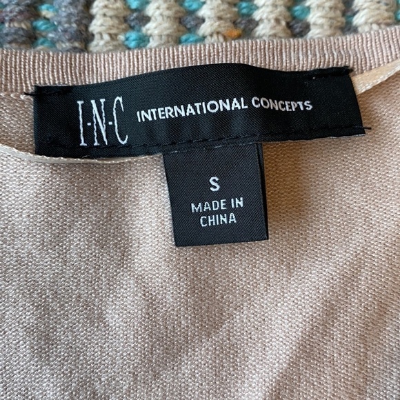 INC Printed Moleskin Mixed Media Cardigan - Picture 5 of 7